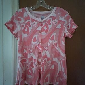 The Children's Place Pink Heart Short Sleeve Tee